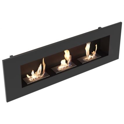 Kratki - Eingebauter BIO-Kamin 40x120 cm 3x1,1 kW schwarz
