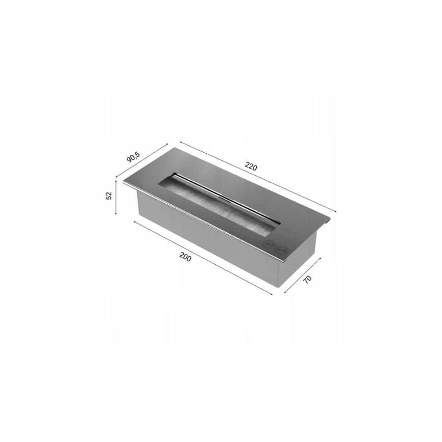 Kratki - Eingebauter BIO-Kamin 40x120 cm 3x1,1 kW schwarz