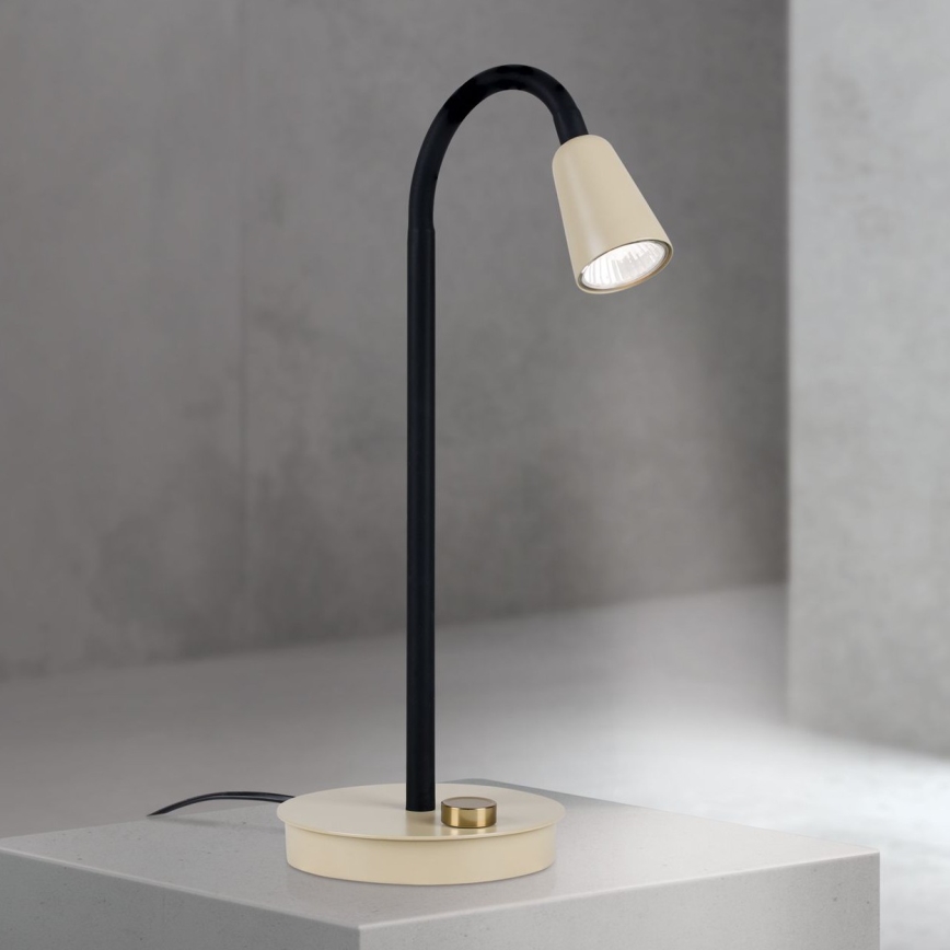 Dimmbar, flexible Tischlampe DOTTY 1xGU10/10W/230V Beige/Schwarz