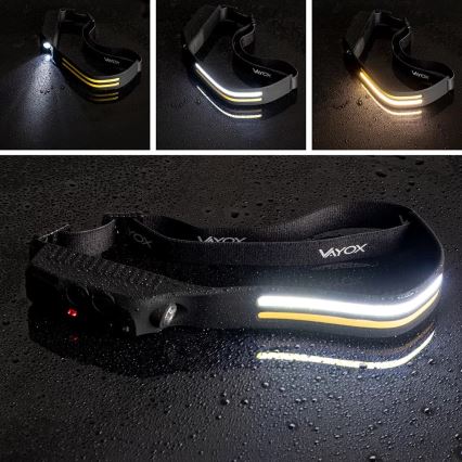 Dimmbare, aufladbare LED-Stirnlampe mit Sensor 3xLED/5V IP44 300 glänzend 1200 mAh