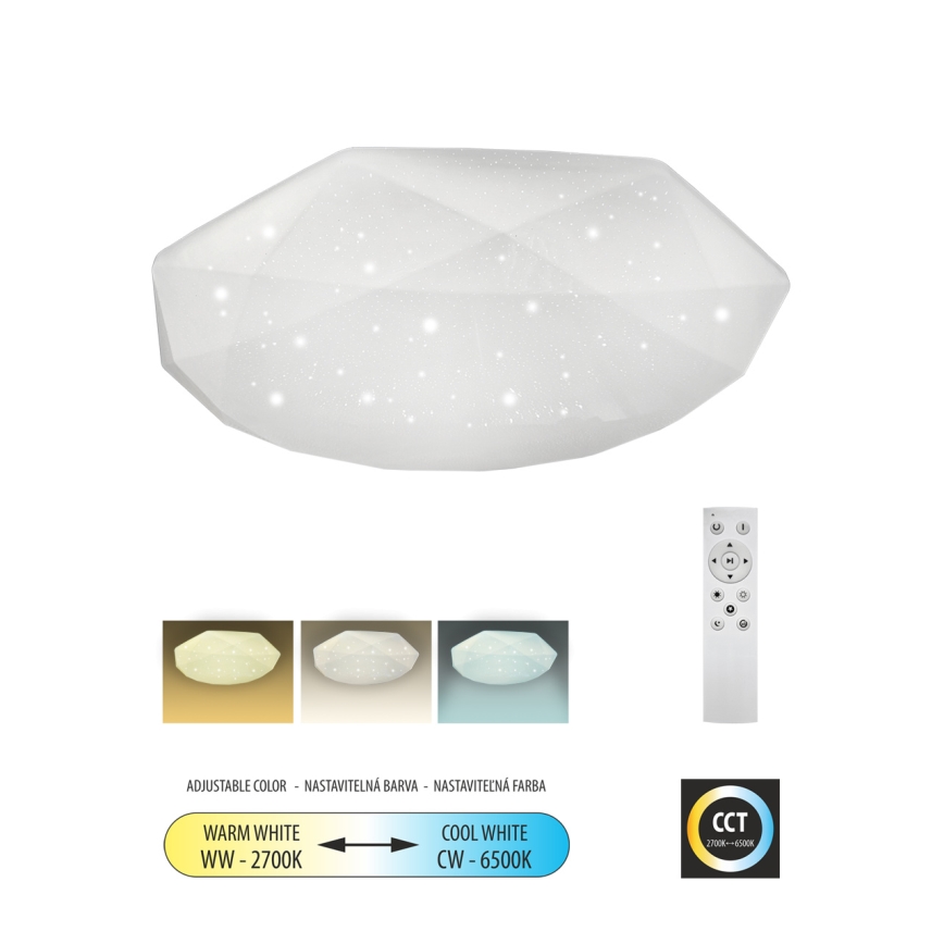 Dimmbare LED-Deckenleuchte INDUS LED/60W/230V 2700-6500K d 58 cm + Fernbedienung