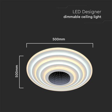 Dimmbare LED-Deckenleuchte LED/125W/230V 3000-6500K d 50 cm + Fernbedienung
