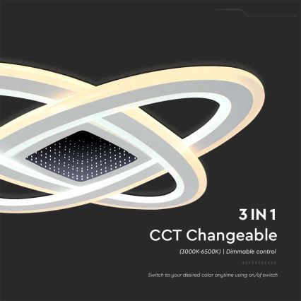 Dimmbare LED-Deckenleuchte LED/130W/230V 3000-6500K 62x62 cm + Fernbedienung