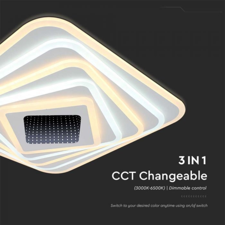 Dimmbare LED-Deckenleuchte LED/150W/230V 3000-6500K 51x51 cm + Fernbedienung
