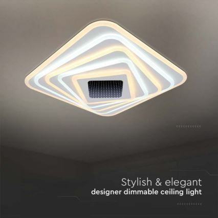 Dimmbare LED-Deckenleuchte LED/150W/230V 3000-6500K 51x51 cm + Fernbedienung
