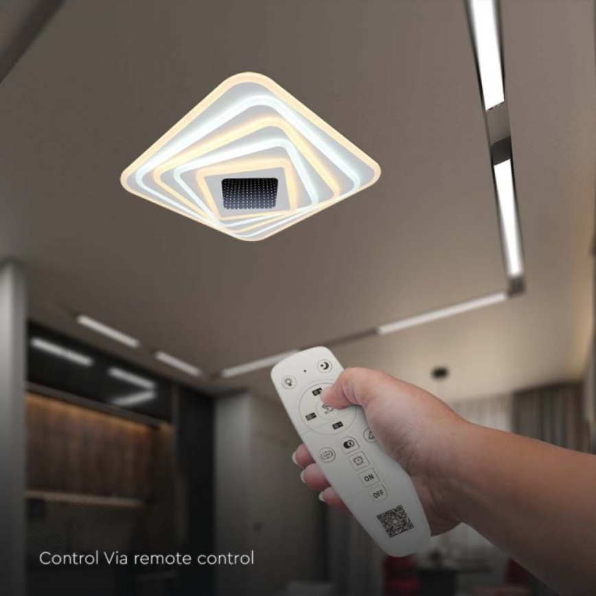 Dimmbare LED-Deckenleuchte LED/150W/230V 3000-6500K 51x51 cm + Fernbedienung