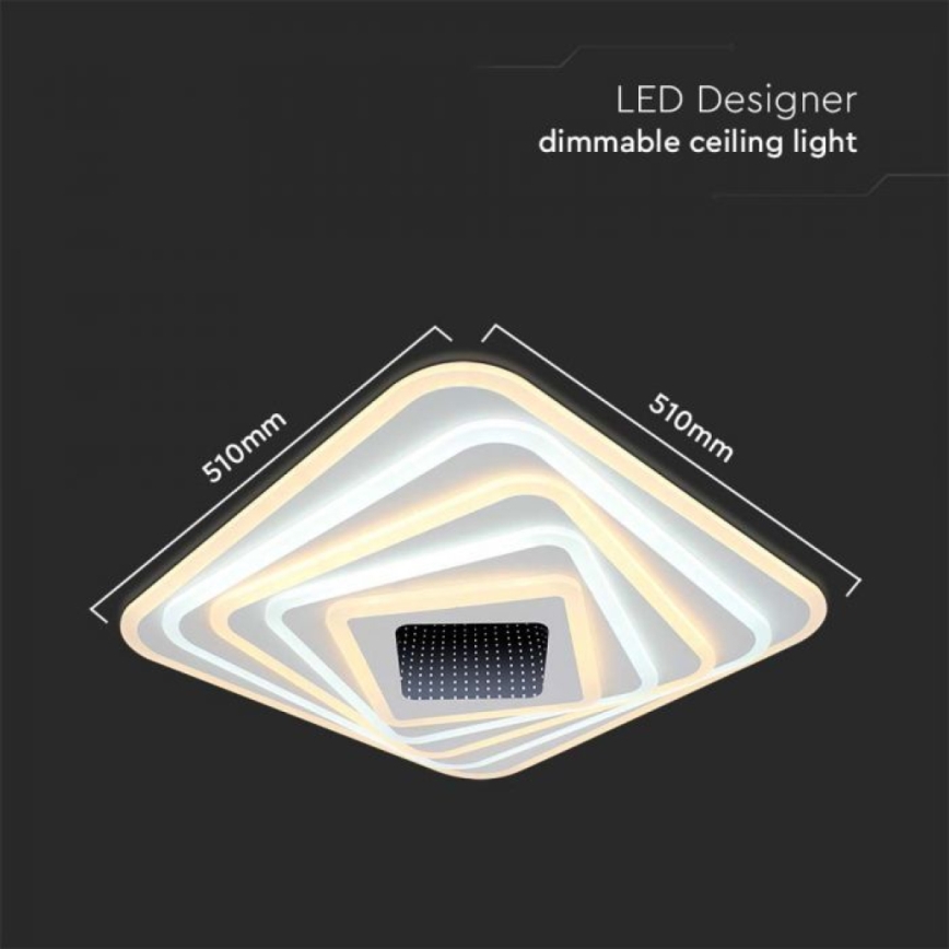 Dimmbare LED-Deckenleuchte LED/150W/230V 3000-6500K 51x51 cm + Fernbedienung