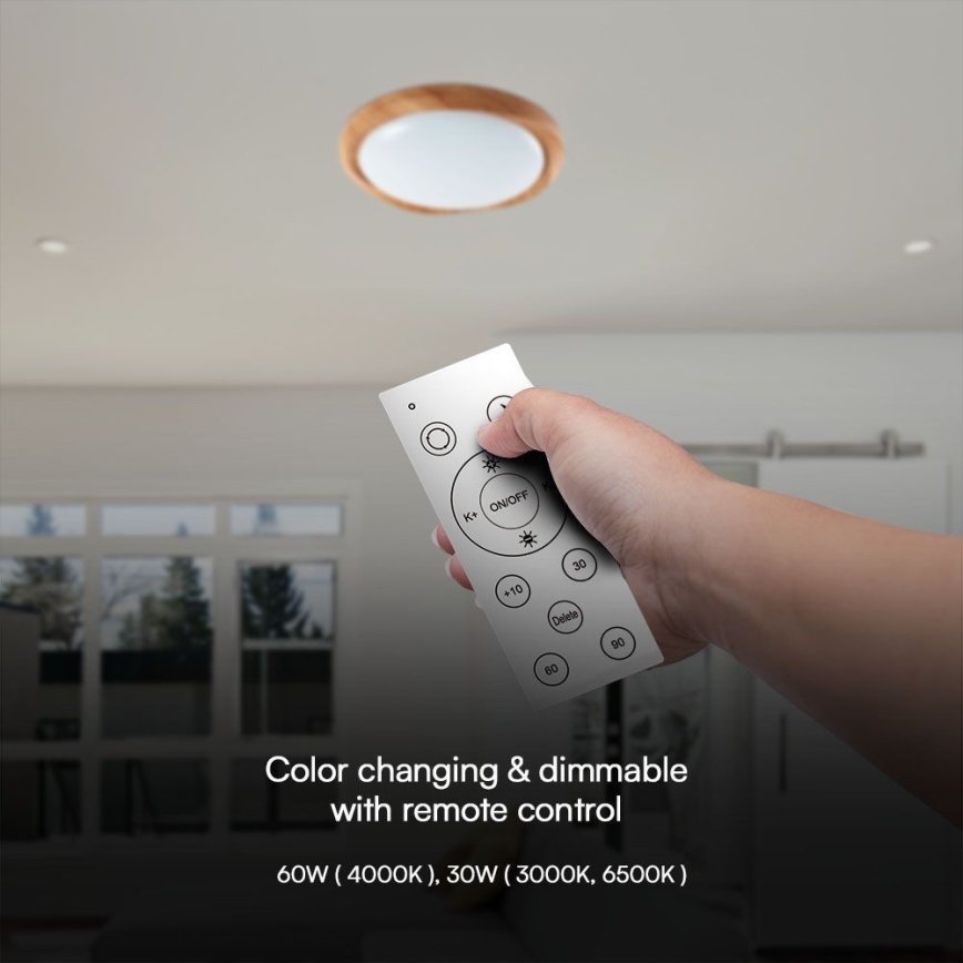 Dimmbare LED-Deckenleuchte LED/60W/230V 3000-6500K d 49 cm + Fernbedienung