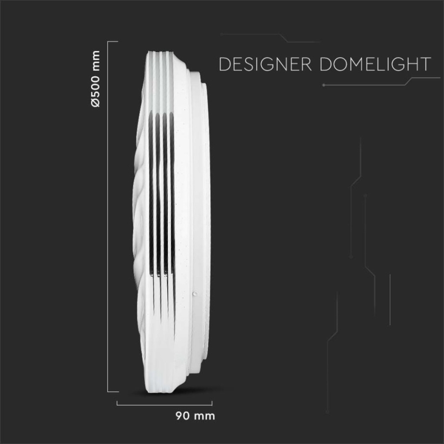 Dimmbare LED-Deckenleuchte LED/60W/230V 3000K/4000K/6500K d 50 cm + Fernbedienung