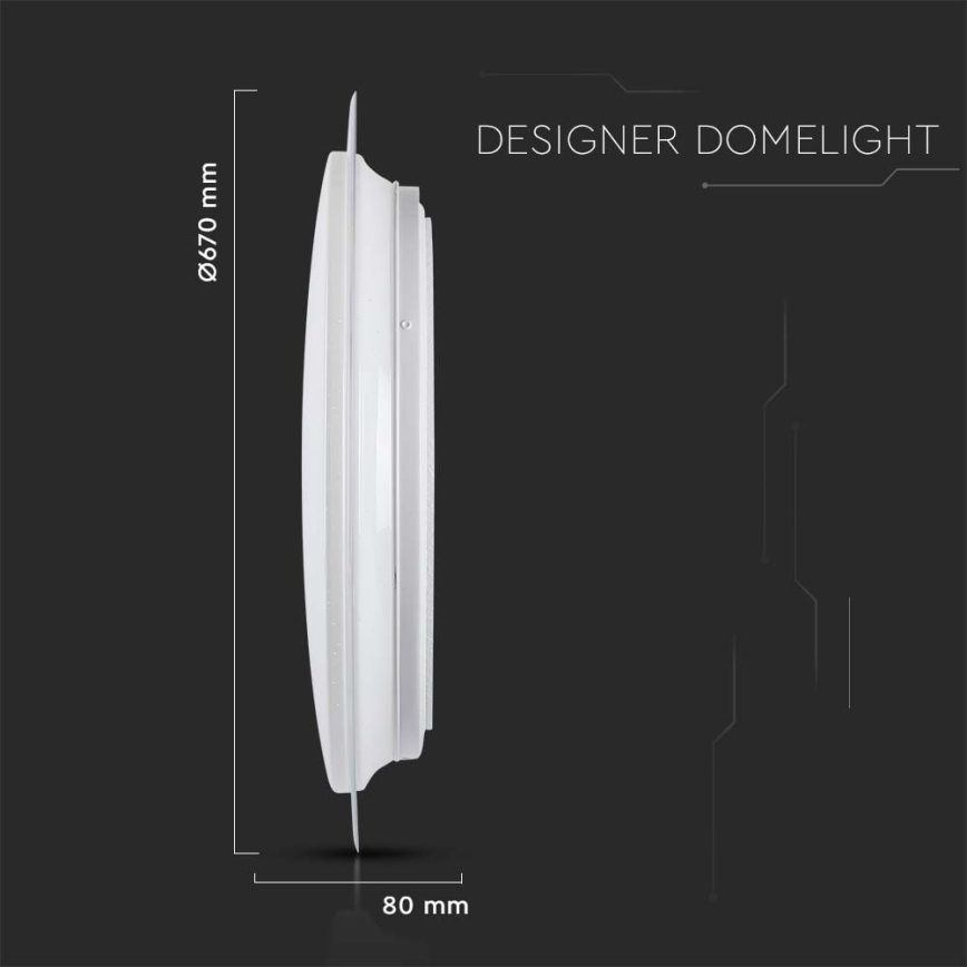 Dimmbare LED-Deckenleuchte LED/72W/230V 3000-6500K d 67 cm weiß + Fernbedienung