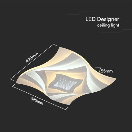 Dimmbare LED-Deckenleuchte LED/75W/230V 3000-6500K 49,5x49,5 cm + Fernbedienung