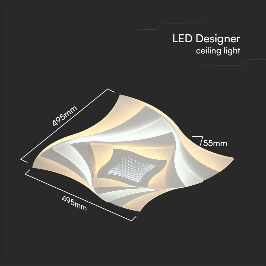 Dimmbare LED-Deckenleuchte LED/75W/230V 3000-6500K 49,5x49,5 cm + Fernbedienung