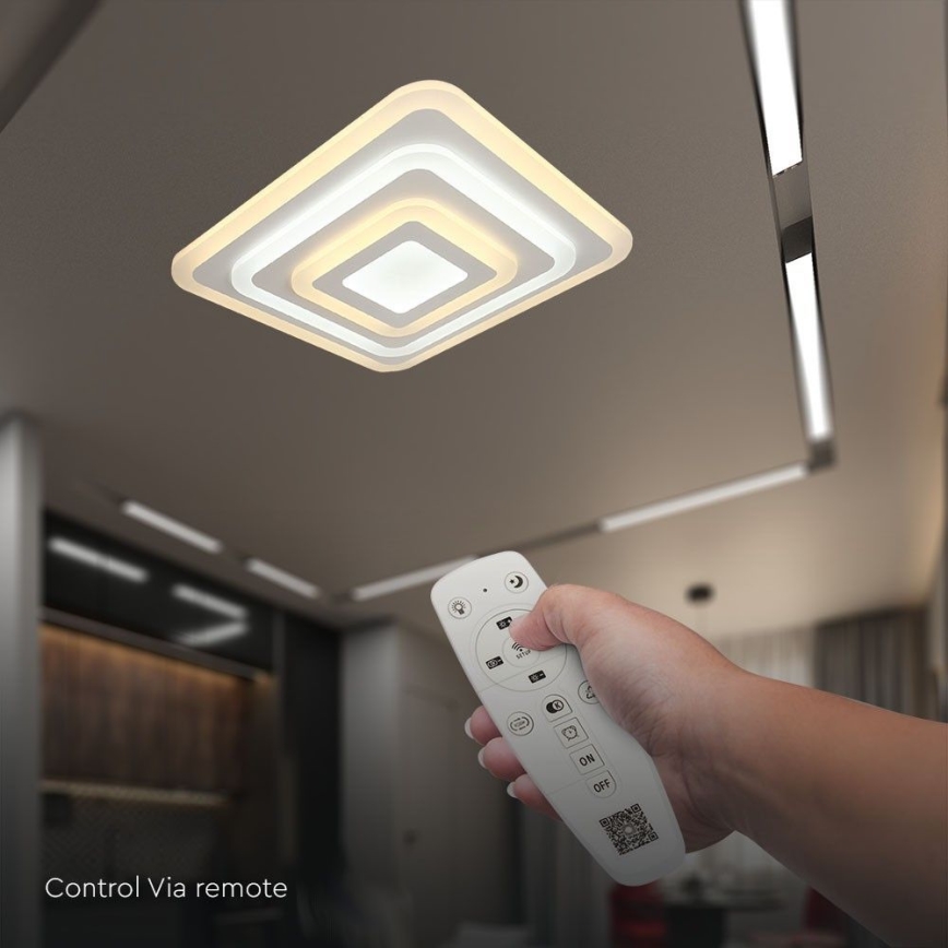 Dimmbare LED-Deckenleuchte LED/77W/230V 3000-6500K 49,5x49,5 cm + Fernbedienung