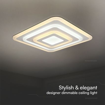 Dimmbare LED-Deckenleuchte LED/77W/230V 3000-6500K 49,5x49,5 cm + Fernbedienung