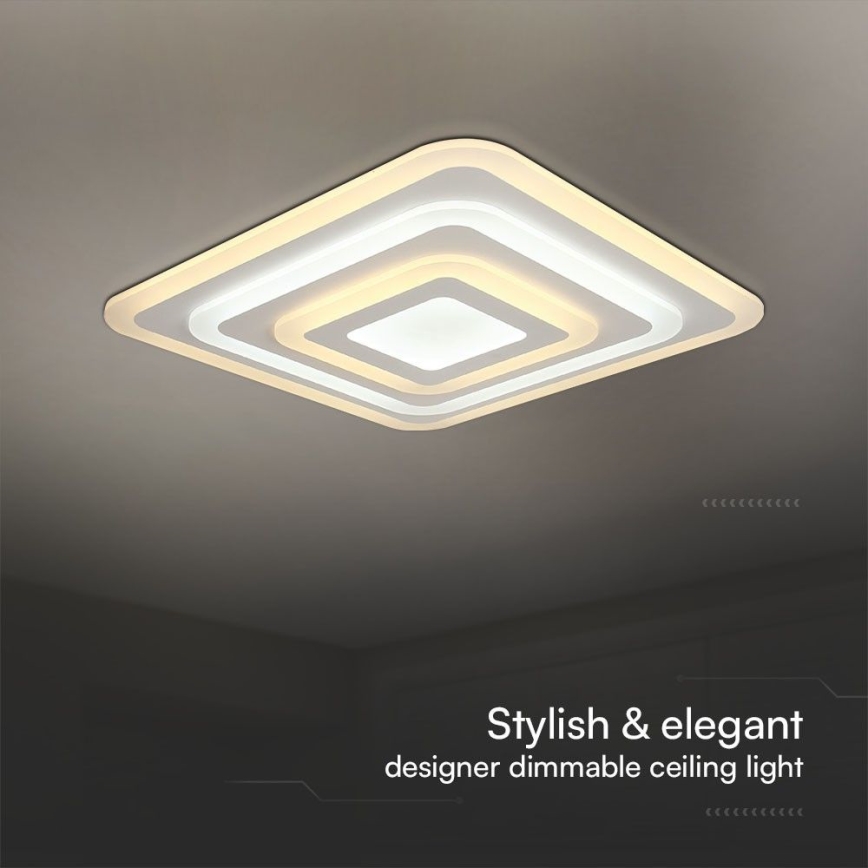 Dimmbare LED-Deckenleuchte LED/77W/230V 3000-6500K 49,5x49,5 cm + Fernbedienung