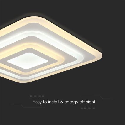 Dimmbare LED-Deckenleuchte LED/77W/230V 3000-6500K 49,5x49,5 cm + Fernbedienung
