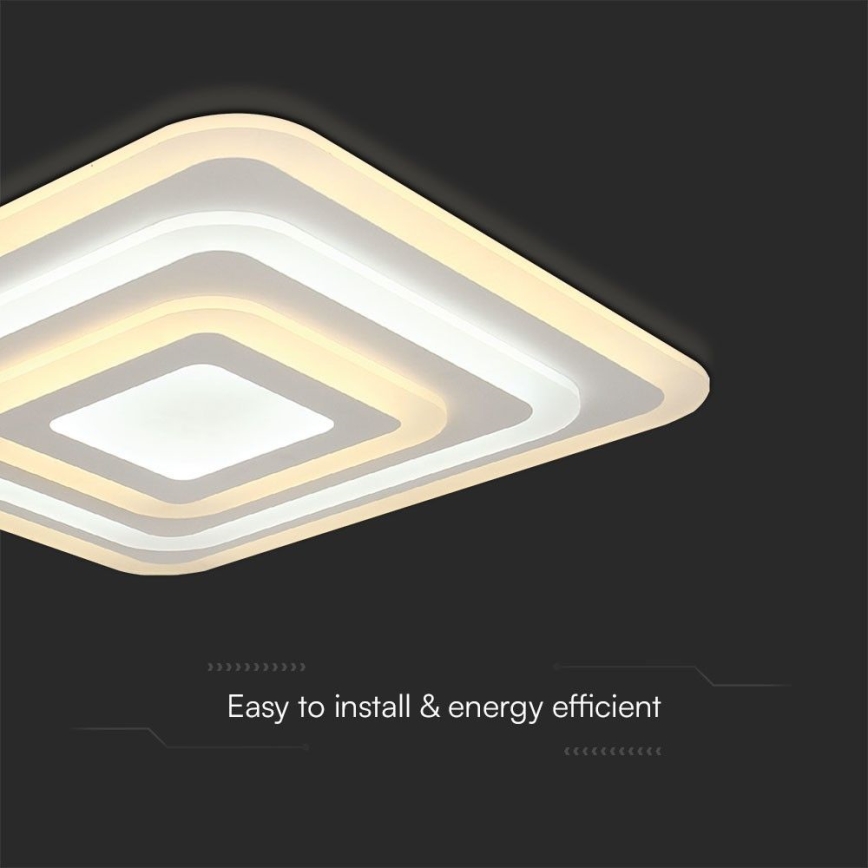 Dimmbare LED-Deckenleuchte LED/77W/230V 3000-6500K 49,5x49,5 cm + Fernbedienung