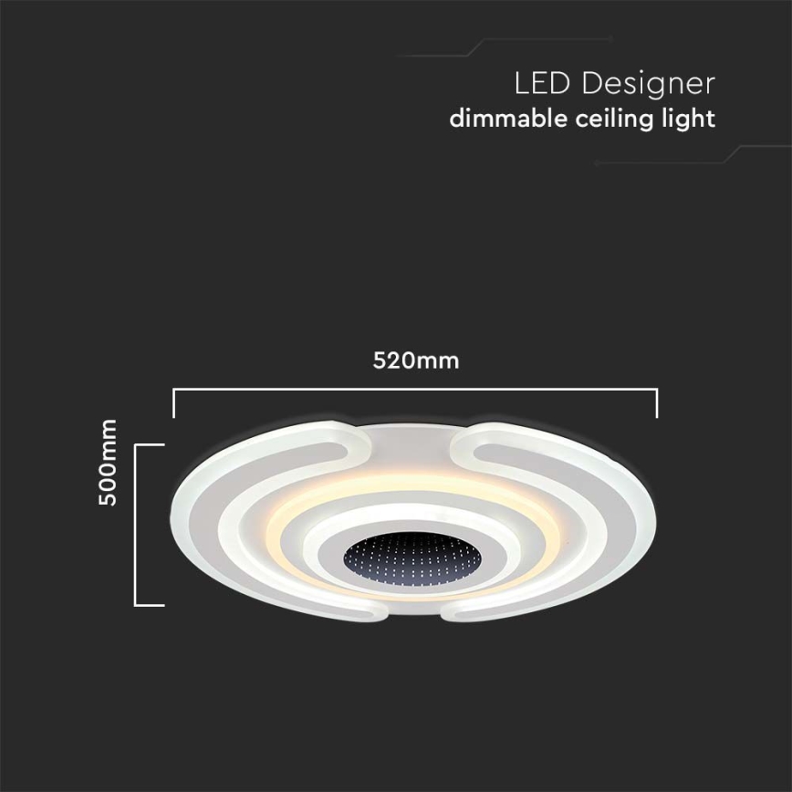 Dimmbare LED-Deckenleuchte LED/95W/230V 3000-6500K d 52 cm + Fernbedienung