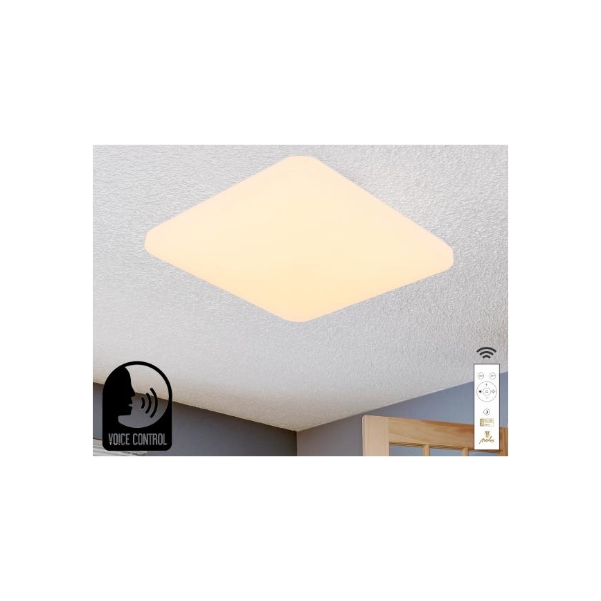 Dimmbare LED-Deckenleuchte mit Sprachsteuerung OPAL LED/48W/230V 2700-6500K weiß + Fernbedienung