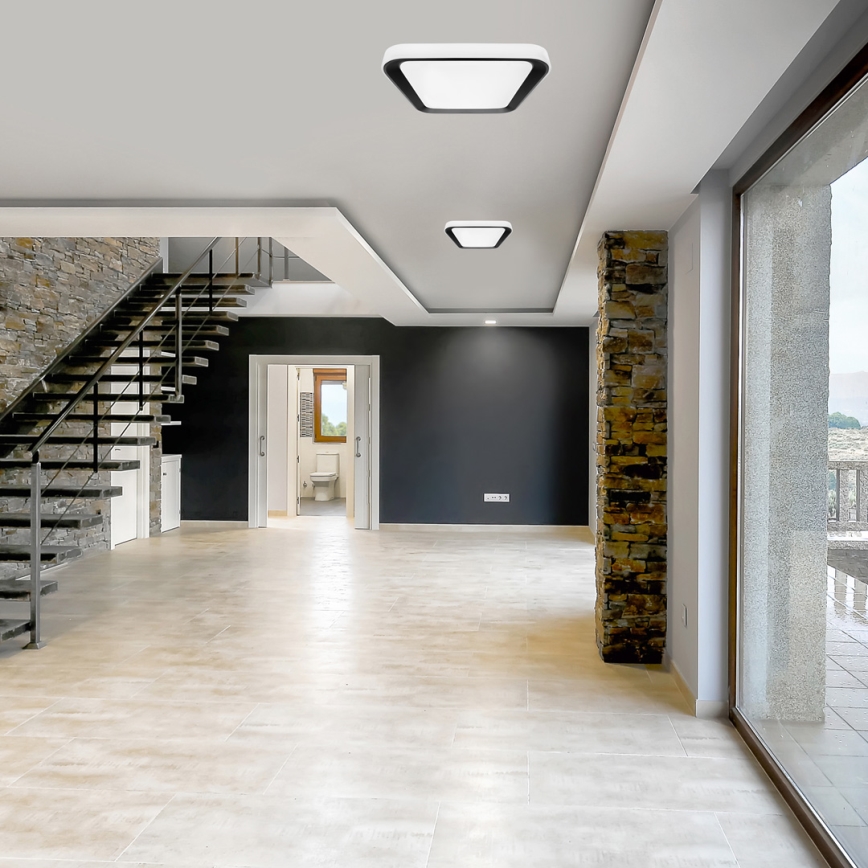 Dimmbare LED-Deckenleuchte QUADRO LED/38W/230V 3000-6000K weiß/schwarz + Fernbedienung