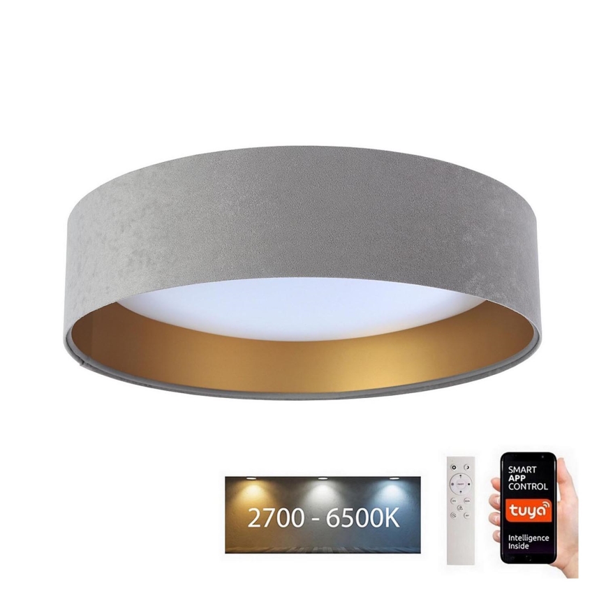 Dimmbare LED-Deckenleuchte SMART GALAXY LED/24W/230V d 45 cm 2700-6500K Wi-Fi Tuya grau/golden + Fernbedienung