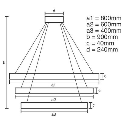 Dimmbare LED-Hängeleuchte LED/125W/230V 3000-6500K d 80 cm + Fernbedienung
