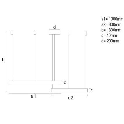 Dimmbare LED-Hängeleuchte LED/128W/230V 3000-6500K d 100 cm + Fernbedienung