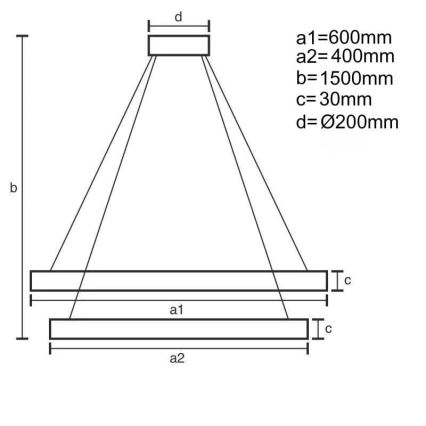 Dimmbare LED-Hängeleuchte LED/130W/230V 3000-6500K d 60 cm + Fernbedienung