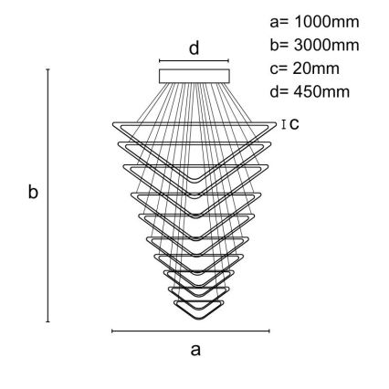 Dimmbare LED-Hängeleuchte LED/385W/230V 3000-6500K d 100 cm + Fernbedienung
