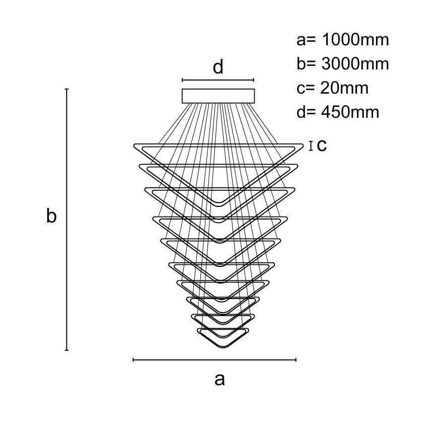 Dimmbare LED-Hängeleuchte LED/385W/230V 3000-6500K d 100 cm + Fernbedienung