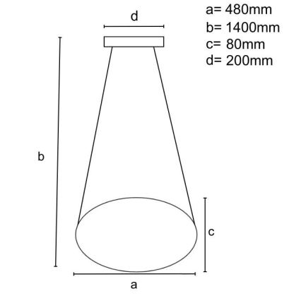 Dimmbare LED-Hängeleuchte LED/65W/230V 3000-6500K d 48 cm golden + Fernbedienung