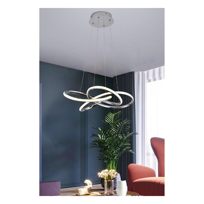 Dimmbare LED-Hängeleuchte LED/65W/230V 3000-6500K d 48 cm grau + Fernbedienung