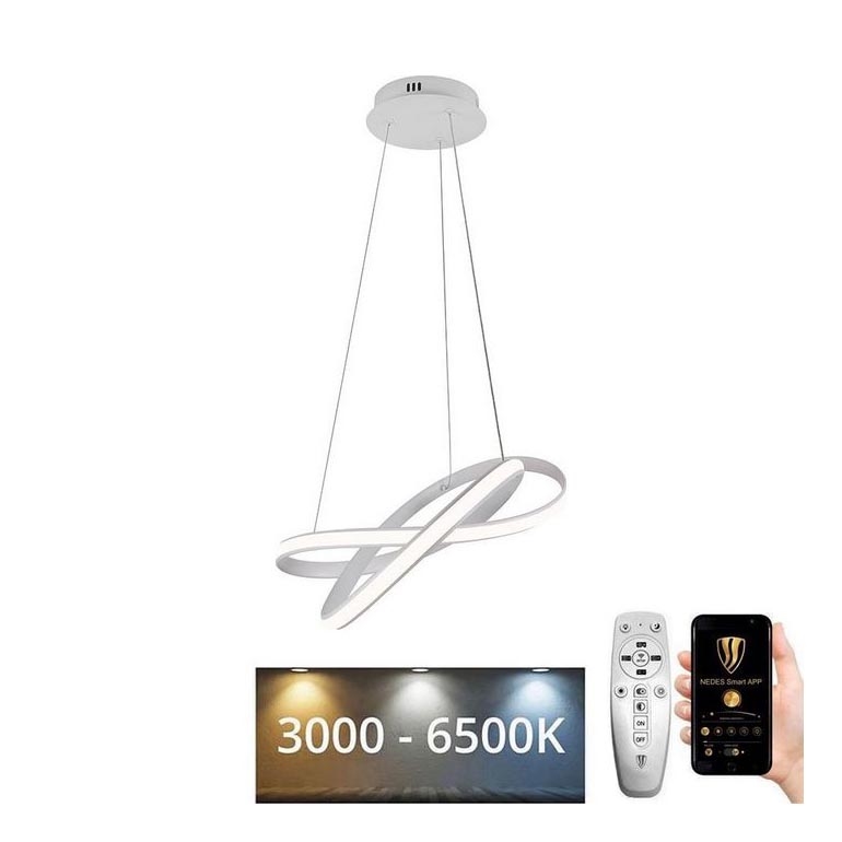 Dimmbare LED-Hängeleuchte LED/70W/230V 3000-6500K d 55 cm weiß + Fernbedienung