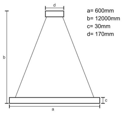 Dimmbare LED-Hängeleuchte LED/75W/230V 3000-6500K d 60 cm + Fernbedienung