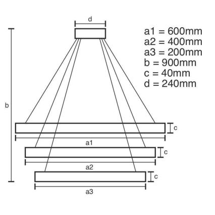 Dimmbare LED-Hängeleuchte LED/85W/230V 3000-6500K d 60 cm + Fernbedienung