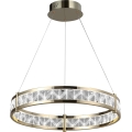 Dimmbare LED-Kristallpendelleuchte an Stahlseil ENRIQUE LED/55W//230V 3000-6000K Ø 80 cm + Fernbedienung