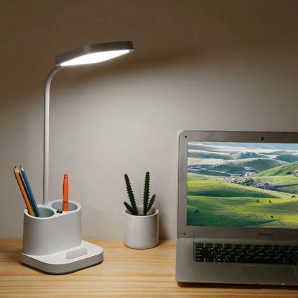 Dimmbare LED-Ladetischleuchte mit Halterung und Powerbank LED/5W/5V 2400mAh