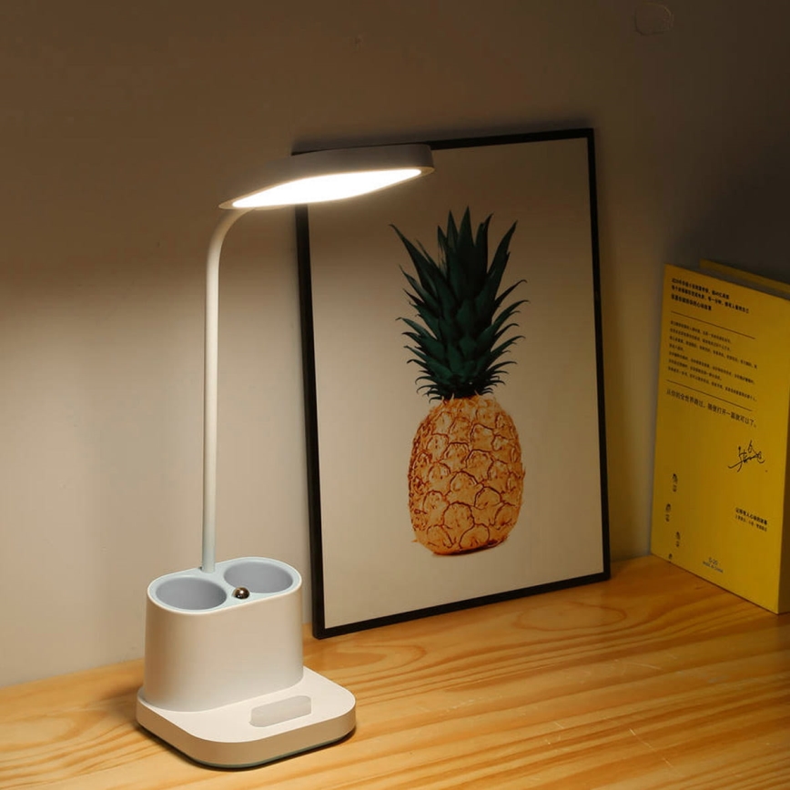 Dimmbare LED-Ladetischleuchte mit Halterung und Powerbank LED/5W/5V 2400mAh