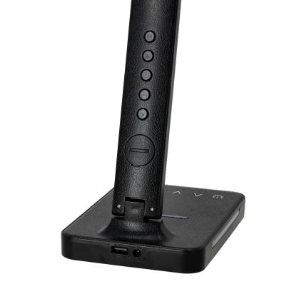 Dimmbare LED-Tischleuchte mit kabelloser QI-Aufladung, Display und USB-Anschluss LED/7W/230V 3000-6000K schwarz