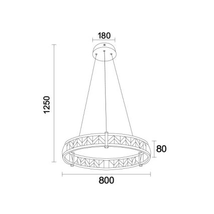 Dimmbare LED-Kristallpendelleuchte an Stahlseil ENRIQUE LED/55W//230V 3000-6000K Ø 80 cm + Fernbedienung
