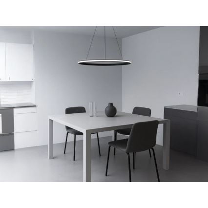 LED-dimmbare Pendelleuchte an Stahlseil, LED/55W/230V, 3000–6500K, Ø 60 cm + Fernbedienung