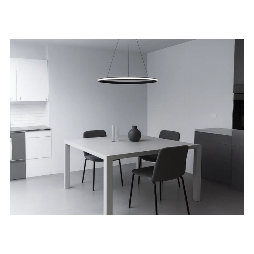 LED-dimmbare Pendelleuchte an Stahlseil, LED/55W/230V, 3000–6500K, Ø 60 cm + Fernbedienung
