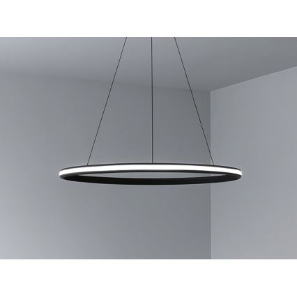 LED-dimmbare Pendelleuchte an Stahlseil, LED/55W/230V, 3000–6500K, Ø 60 cm + Fernbedienung