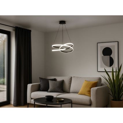 LED-dimmbare Hängeleuchte an Seil LED/90W/230V 3000–6500K Ø 47 cm + Fernbedienung