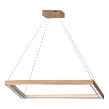 Dimmbare LED-Pendelleuchte an Stahlseil LEGNO 2xLED/33W/230V Eiche