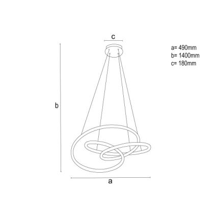 LED-dimmbare Pendelleuchte an Kabel LED/85W/230V 3000–6500K Ø 49 cm + Fernbedienung