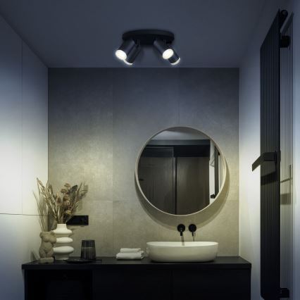 Dimmbare LED RGBW Badezimmer-Einbauleuchte TURYN 4xGU10/6,5W/230V 2700-6500K Wi-Fi IP44 Schwarz