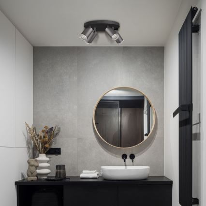 Dimmbare LED RGBW Badezimmer-Einbauleuchte TURYN 4xGU10/6,5W/230V 2700-6500K Wi-Fi IP44 Schwarz