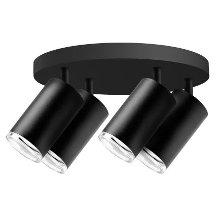 Dimmbare LED RGBW Badezimmer-Einbauleuchte TURYN 4xGU10/6,5W/230V 2700-6500K Wi-Fi IP44 Schwarz