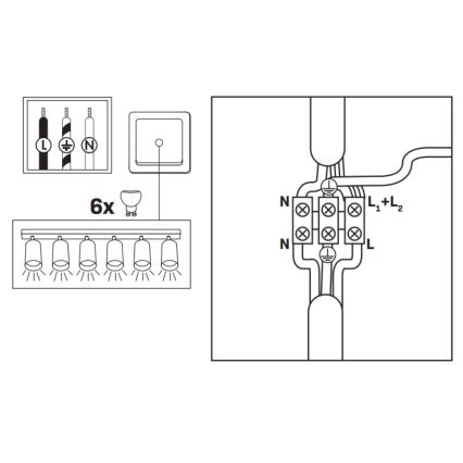 Dimmbare LED RGBW Badezimmer-Einbauleuchte TURYN 6xGU10/6,5W/230V 2700-6500K Wi-Fi IP44 Weiß